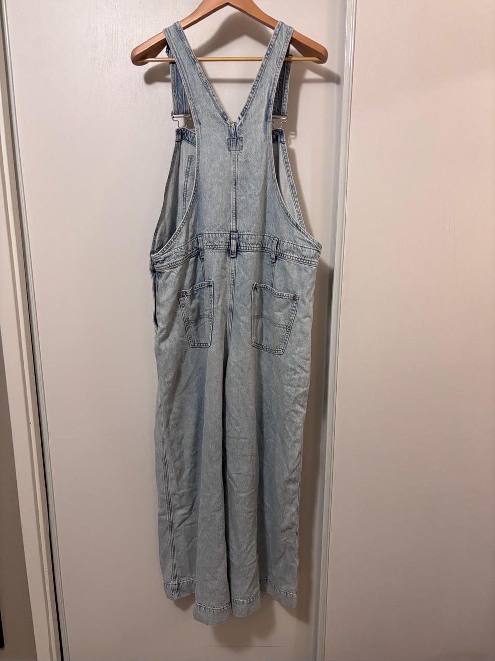 GAP Y2K Baggy Overalls Size Large Light Indigo UltraSoft Denim Jeans Streetwear - Picture 5 of 16